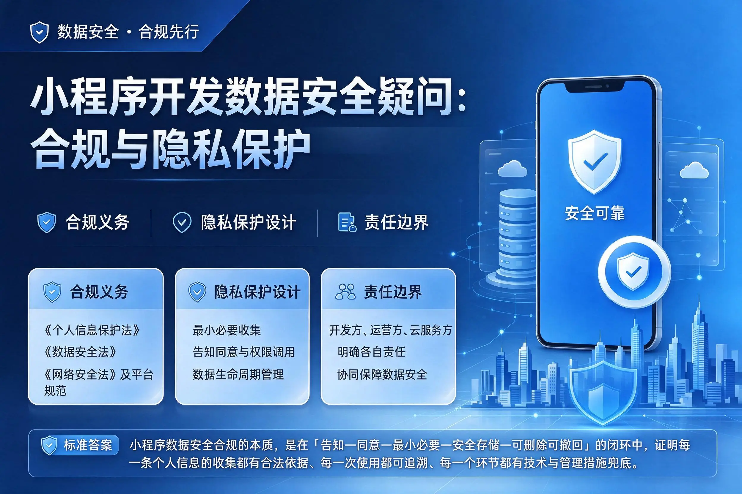 潮州小程序开发数据安全疑问:合规与隐私保护
