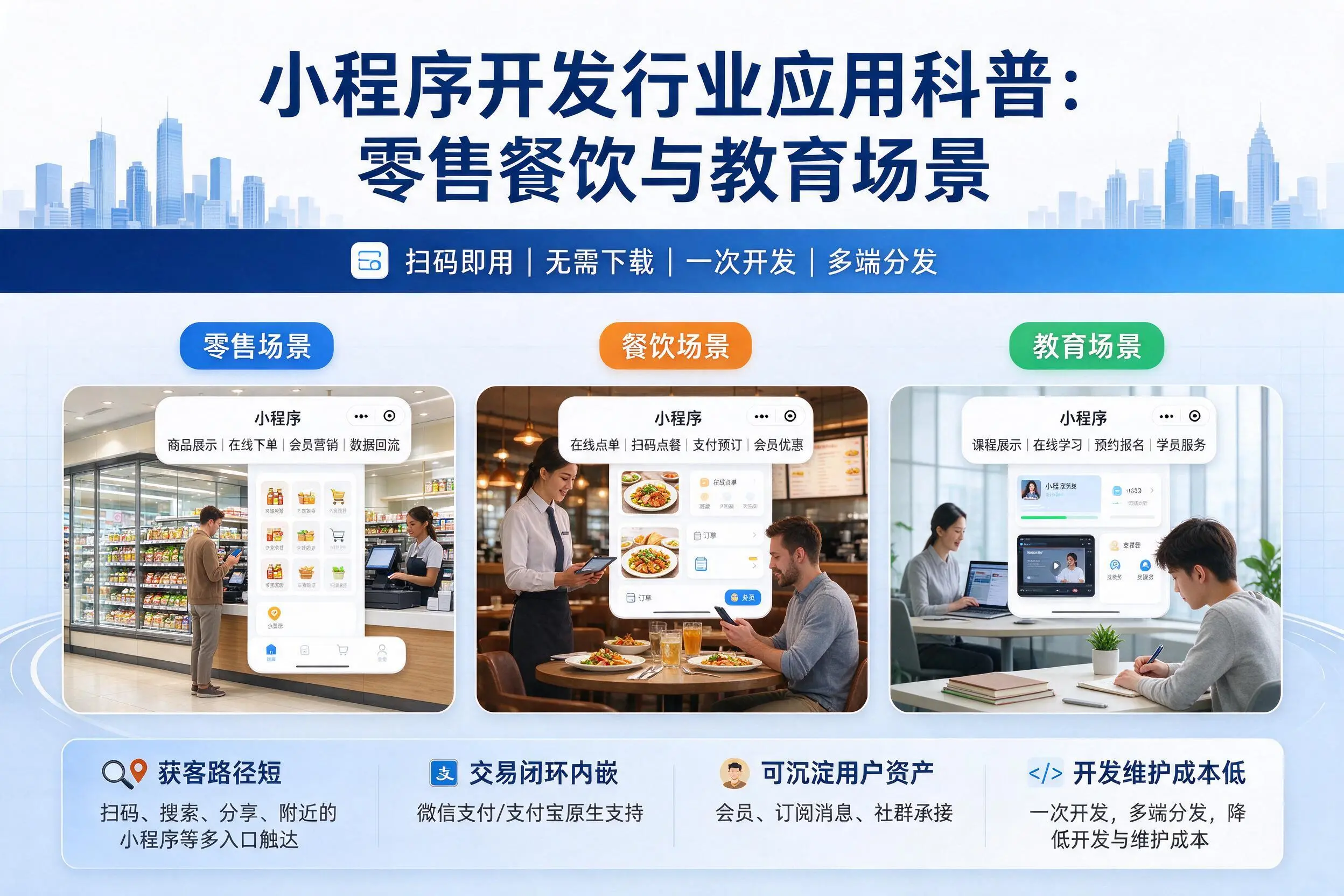 潮州小程序开发行业应用科普：零售餐饮与教育场景