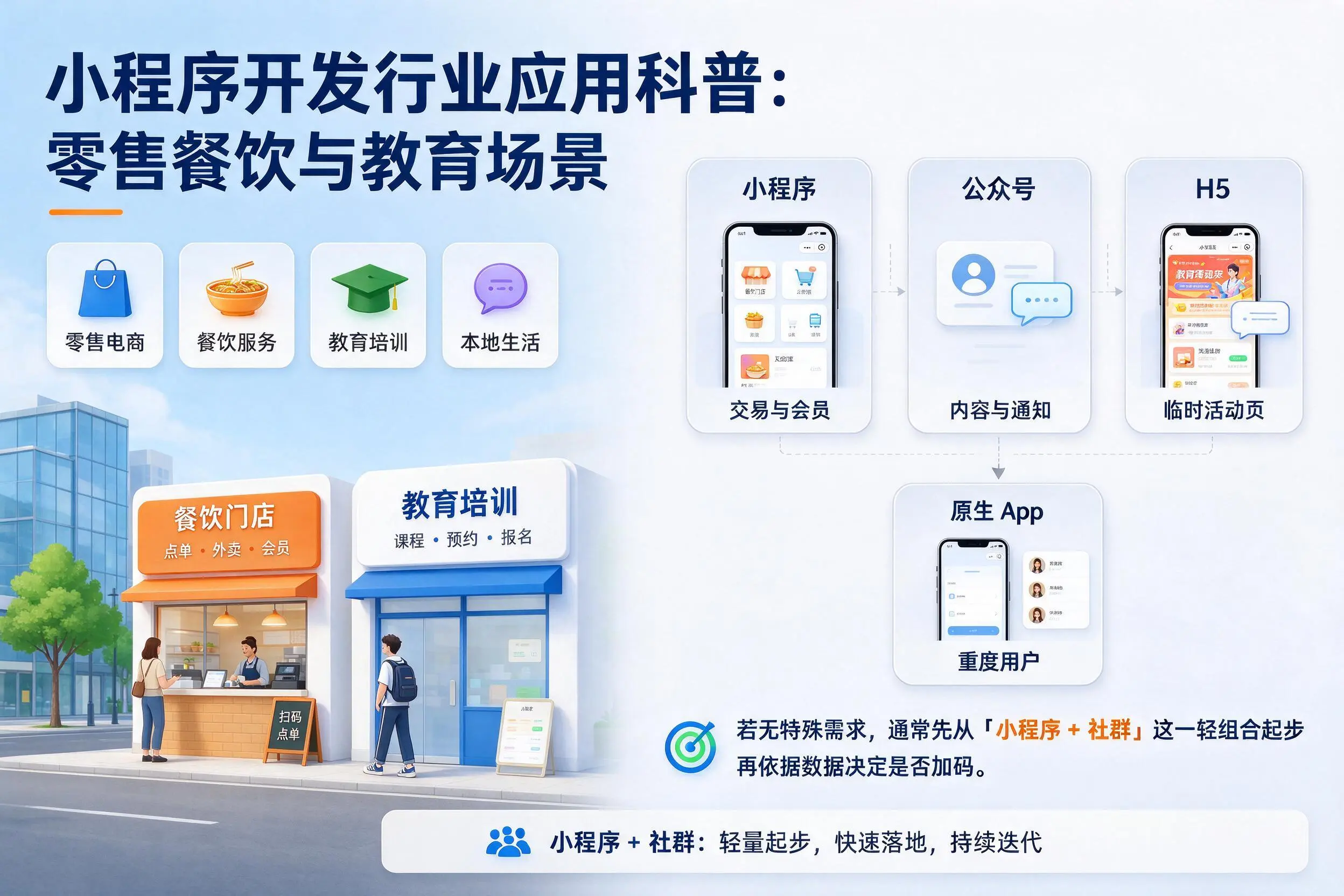 潮州小程序开发行业应用科普：零售餐饮与教育场景