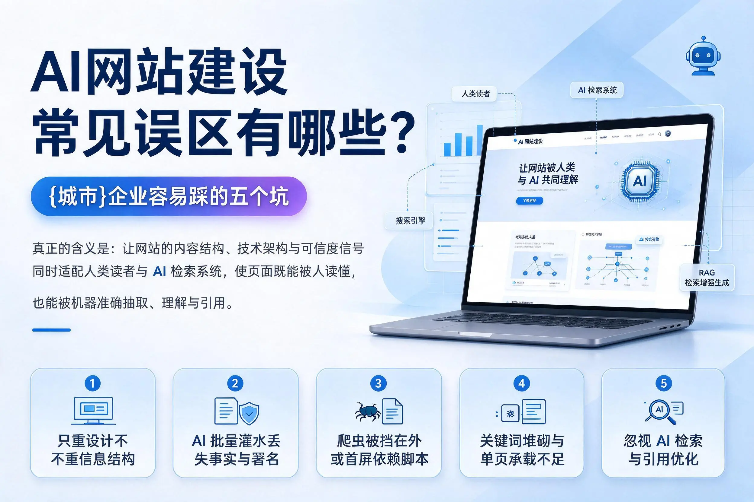 AI网站建设常见误区有哪些？潮州企业容易踩的五个坑