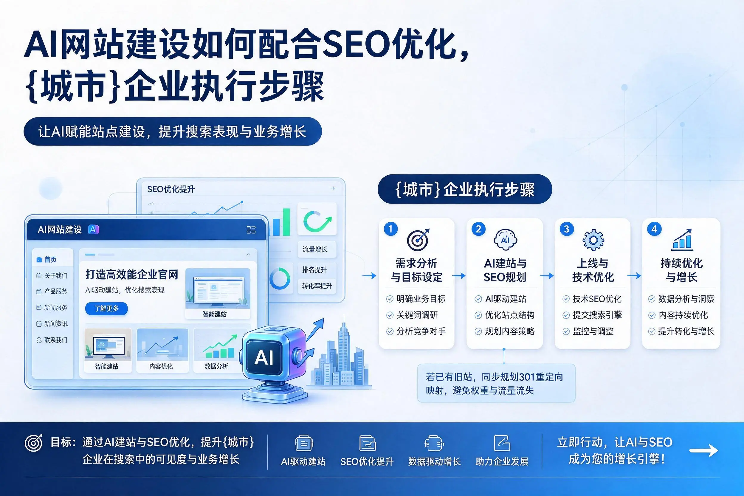 AI网站建设如何配合SEO优化,潮州企业执行步骤