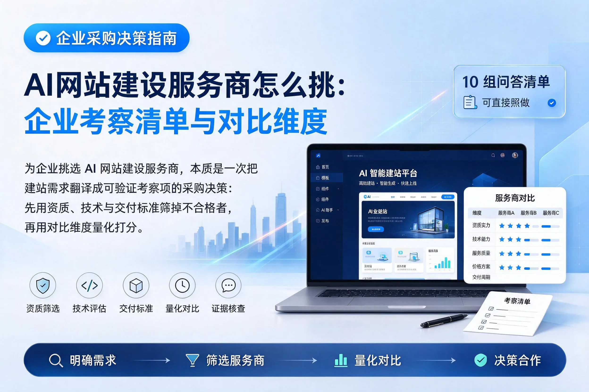 AI网站建设服务商怎么挑：潮州企业考察清单与对比维度