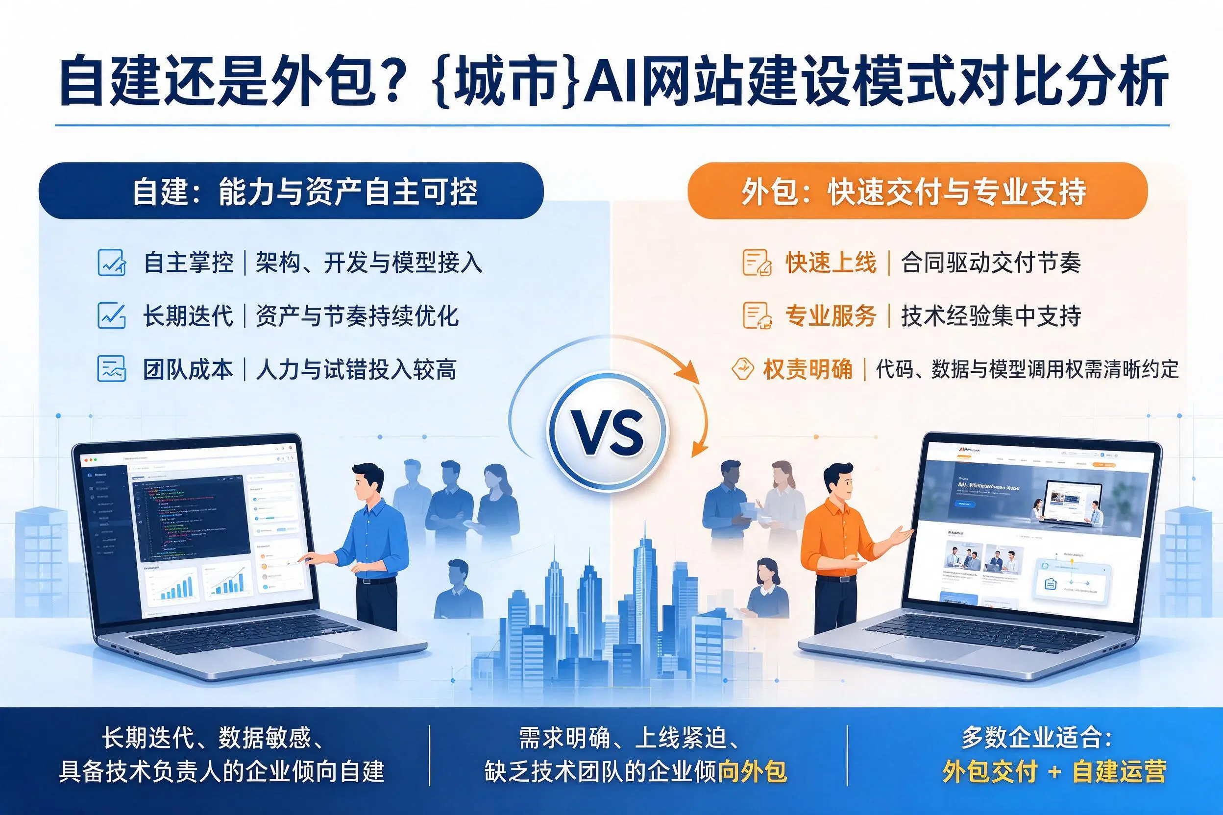 自建还是外包？潮州AI网站建设模式对比分析